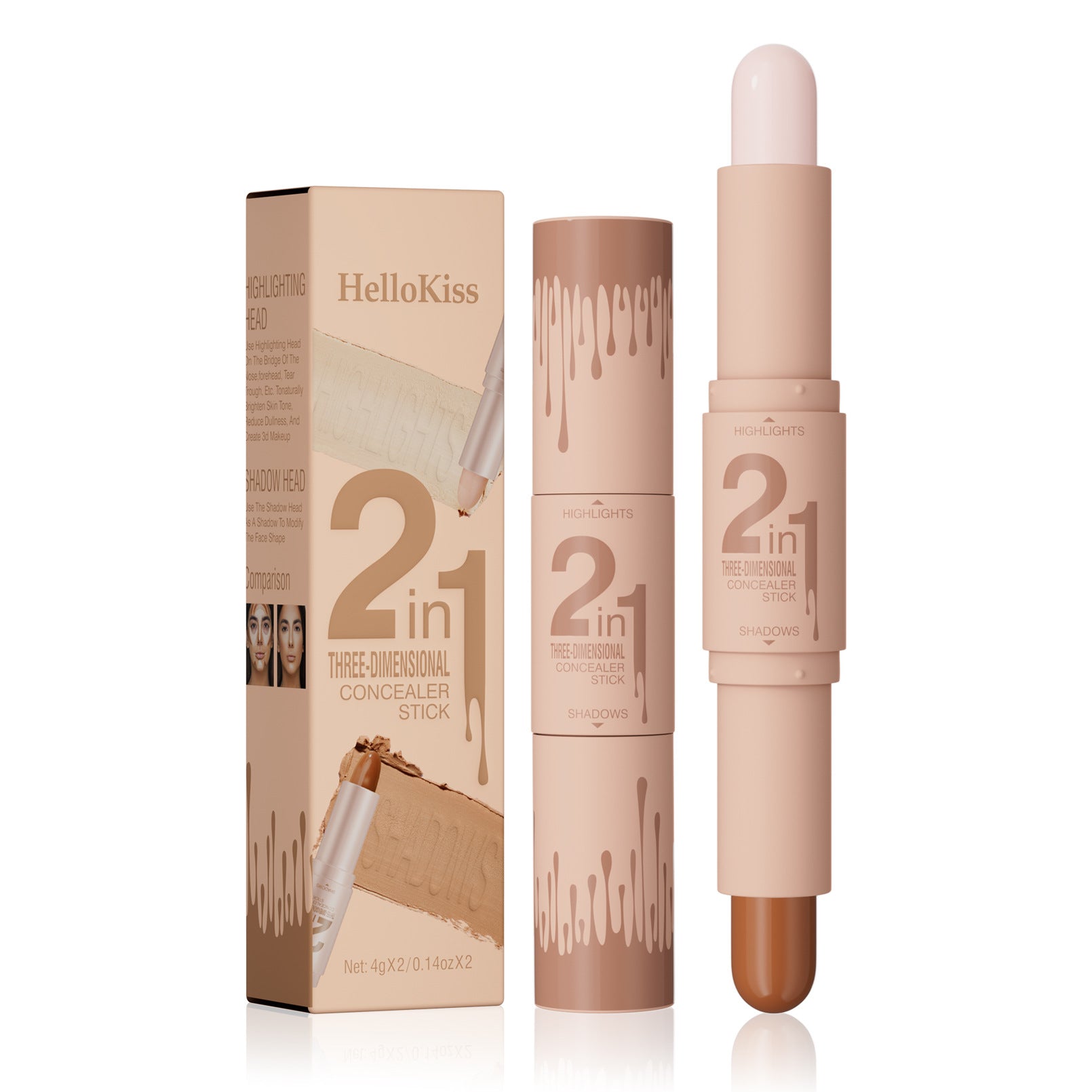 Makeup Three-dimensional Face Double-head Fit Stick