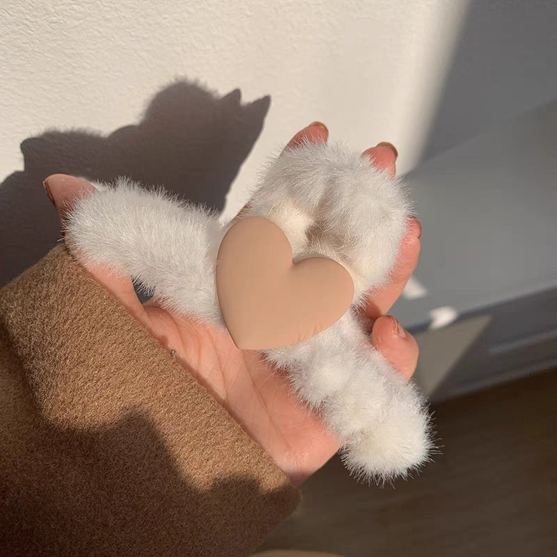 Fuzzy hair-pulling clips