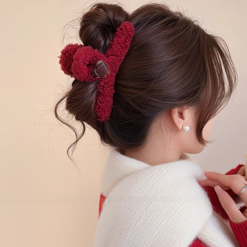 Fuzzy hair-pulling clips